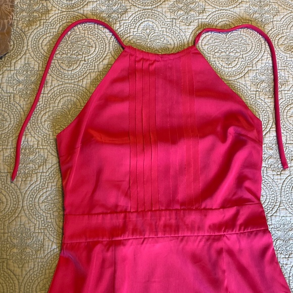 Banana Republic Pink Halter Dress Pleated Front - Picture 2 of 10